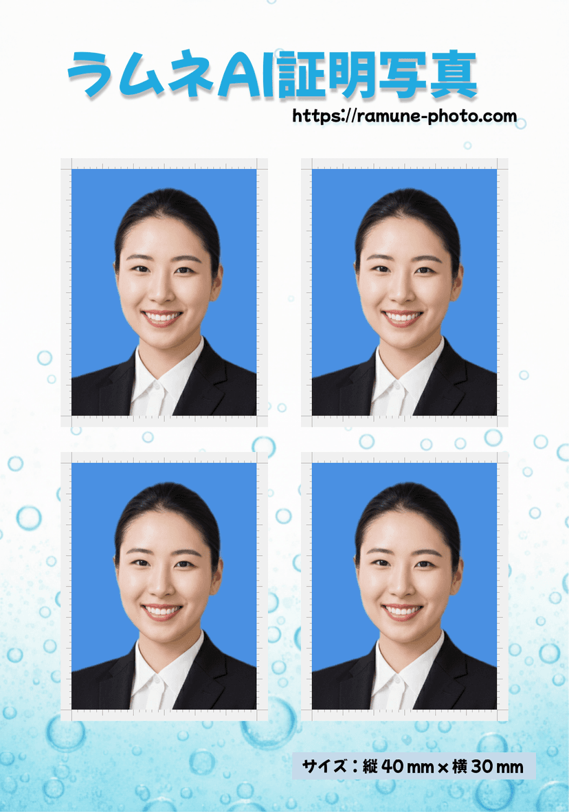 印刷用シート - 4枚の証明写真